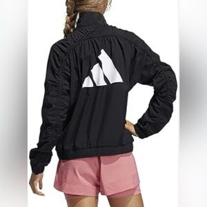 Adidas Training Ladies Ruched Sleeve Zip Up Jacket
